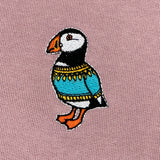 Unisex  Sweatshirt - Puffin in a Sweater - Purple Rose