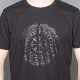 Wayfinder rune - Black on Black Print - T-Shirt - Black - Idontspeakicelandic