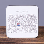 Where's Wooly - Set of 6 Cork Coasters - Idontspeakicelandic